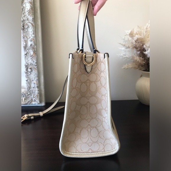 Coach Dempsey Carryall Tote Crossbody Purse with Stripe and Coach Patch - Picture 4 of 16